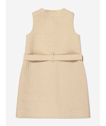 Fendi Girls FF Quilted Dress in Beige Les magasins à Paris et en Île-de-France