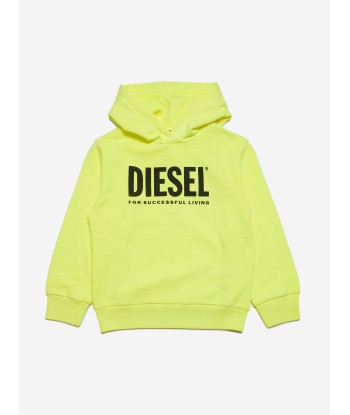 Diesel Kids Logo Hoodie in Yellow Paris Déstockage Promo