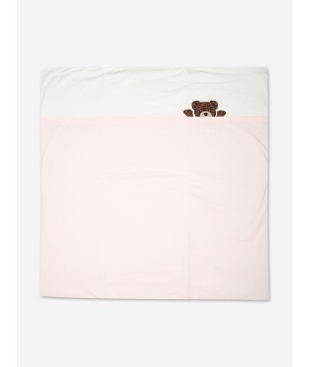 Fendi Baby Girls Bear Logo Blanket in Pink (85cm) pas chere