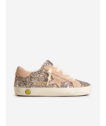 Golden Goose Girls Super Star Glitter Trainers in Silver acheter