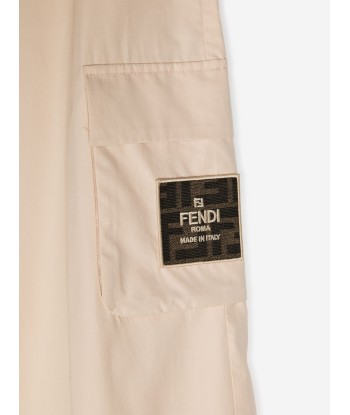 Fendi Kids Logo Cargo Trousers in Beige paiement sécurisé