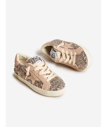 Golden Goose Girls Super Star Glitter Trainers in Silver acheter