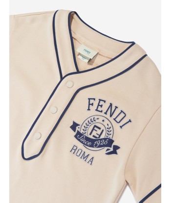 Fendi Boys Cotton T-Shirt in Beige français