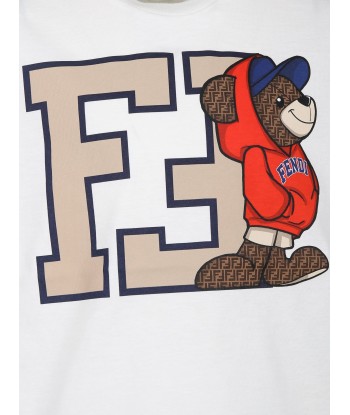 Fendi Boys Bear Logo T-Shirt in White s'inspire de l'anatomie humaine