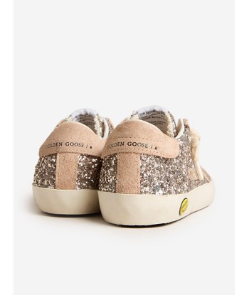 Golden Goose Girls Super Star Glitter Trainers in Silver acheter