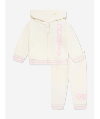 Guess Baby Girls Logo Tracksuit in Ivory en linge