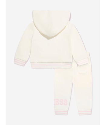 Guess Baby Girls Logo Tracksuit in Ivory en linge