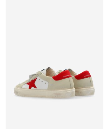 Golden Goose Girls Leather Star May Trainers in White Faites des économies