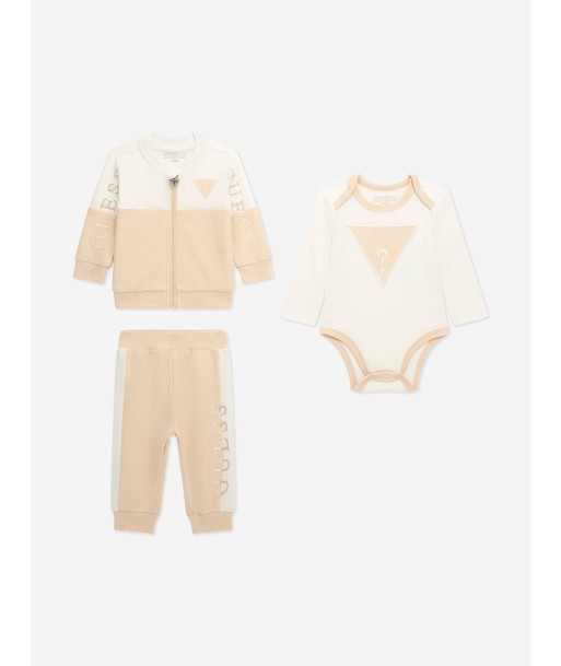 Guess Baby 3 Piece Tracksuit Set in Beige de pas cher