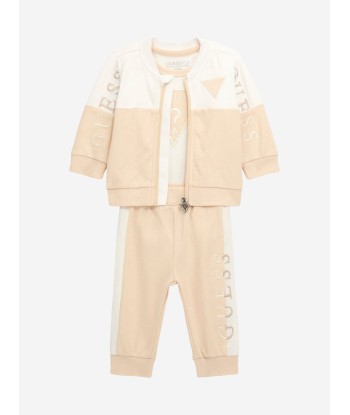 Guess Baby 3 Piece Tracksuit Set in Beige de pas cher