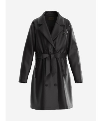 Guess Girls Faux Leather Trench Coat in Black l'évolution des habitudes 