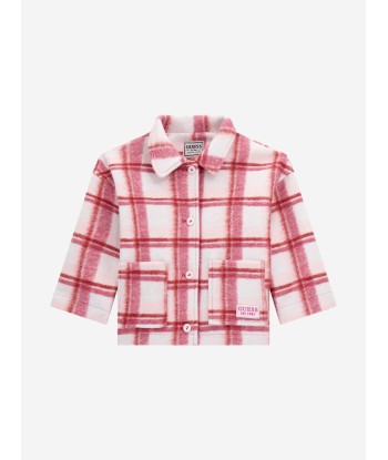 Guess Girls Check Bonded Cloth Jacket in Pink store