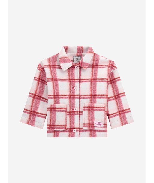 Guess Girls Check Bonded Cloth Jacket in Pink store