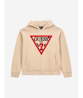 Guess Boys Logo Hoodie in Beige À commander