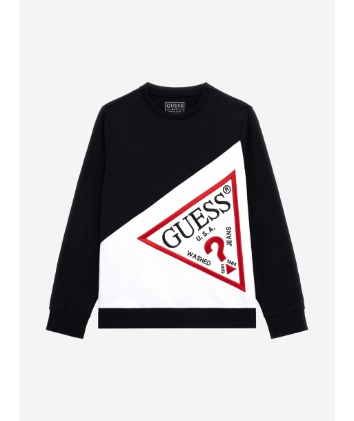 Guess Boys Logo Sweatshirt in Black paiement sécurisé