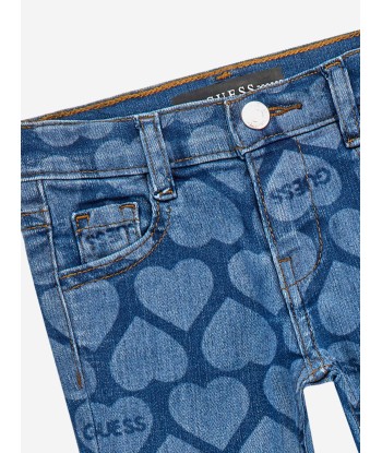 Guess Girls Heart Print Flared Jeans in Blue Paris Déstockage Promo