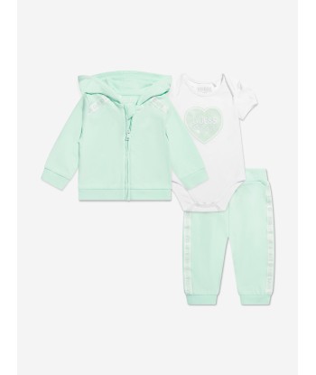 Guess Baby Girls 3 Piece Tracksuit Set in Green online