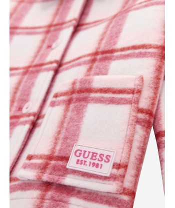 Guess Girls Check Bonded Cloth Jacket in Pink store