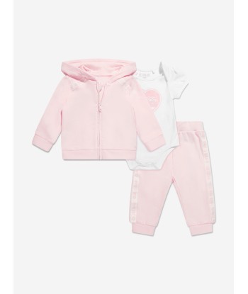 Guess Baby Girls 3 Piece Tracksuit Set in Pink Profitez des Offres !