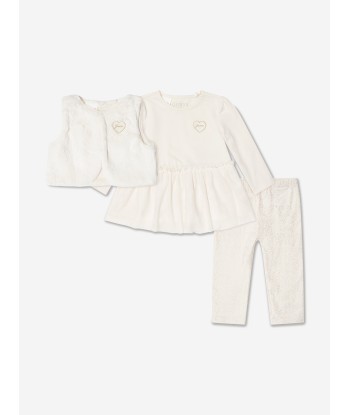 Guess Baby Girls 3 Piece Leggings Set in Ivory de la marque