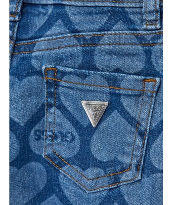 Guess Girls Heart Print Flared Jeans in Blue Paris Déstockage Promo