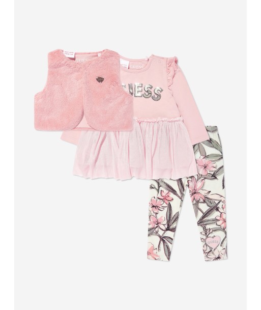 Guess Baby Girls 3 Piece Leggings Set in Pink Découvrez la collection