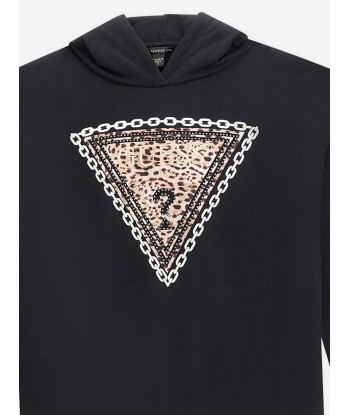 Guess Girls Logo Hoodie in Black solde