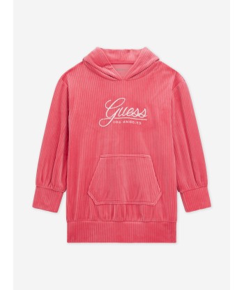 Guess Girls Corduroy Hooded Dress in Pink les muscles