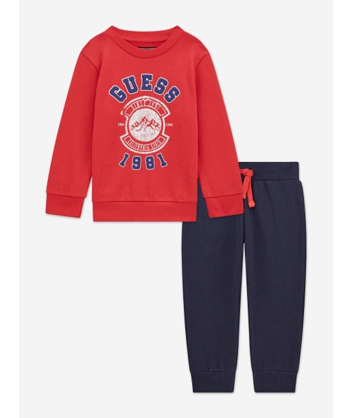 Guess Boys Logo Tracksuit in Red offre 