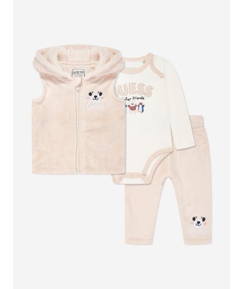 Guess Baby Boys 3 Piece Bodysuit Set in Beige Venez acheter