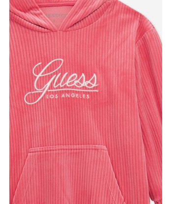 Guess Girls Corduroy Hooded Dress in Pink les muscles