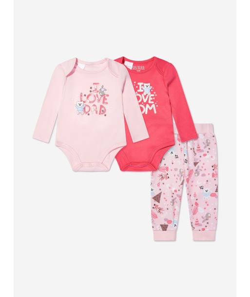 Guess Baby Girls 3 Piece Bodysuit And Pants Set in Pink s'inspire de l'anatomie humaine