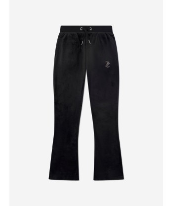 Juicy Couture Girls Diamante Logo Bootcut Joggers in Black Fin de série