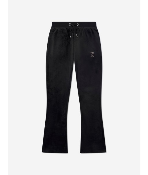 Juicy Couture Girls Diamante Logo Bootcut Joggers in Black Fin de série