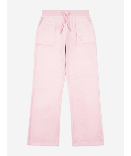 Juicy Couture Girls Diamante Logo Wide Leg Joggers in Pink Venez acheter