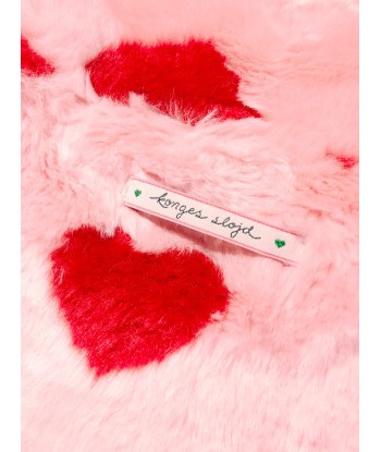 Konges Sløjd Girls Hearts Fuzzie Coat in Pink acheter en ligne