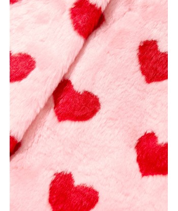 Konges Sløjd Girls Hearts Fuzzie Coat in Pink acheter en ligne