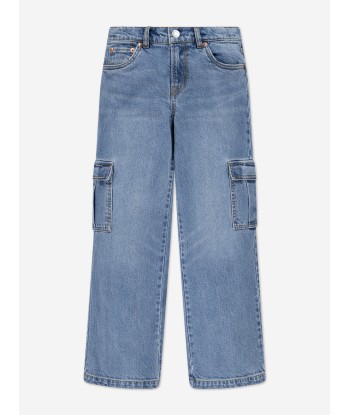 Levi's Girls '94 Baggy Cargo Jeans in Blue destockage