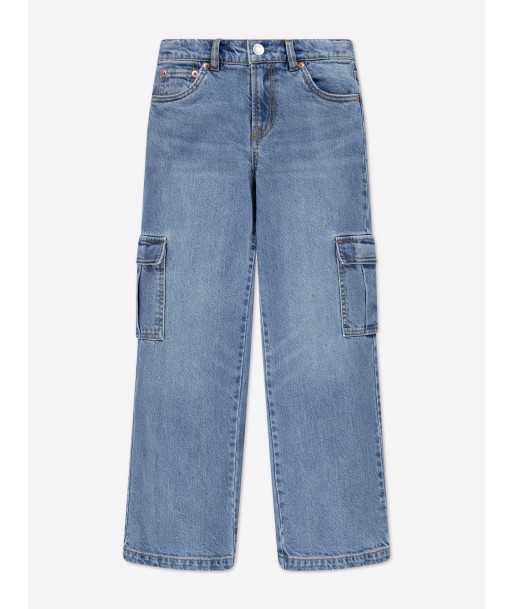 Levi's Girls '94 Baggy Cargo Jeans in Blue destockage