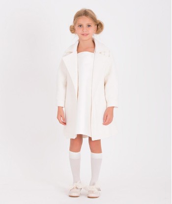 Mama Luma Girls Long Coat in White Voir les baskets