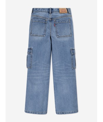 Levi's Girls '94 Baggy Cargo Jeans in Blue destockage