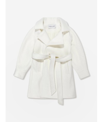 Mama Luma Girls Long Coat in White Voir les baskets