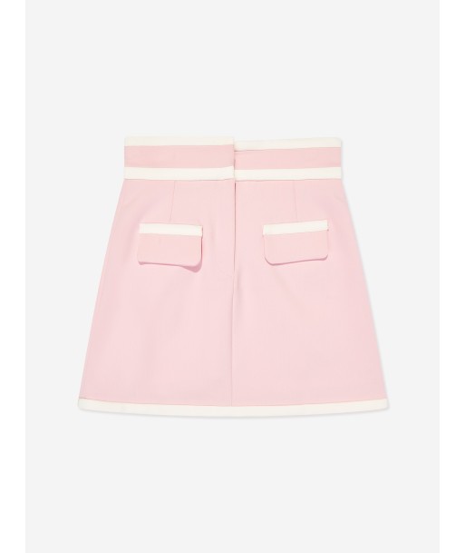 Mama Luma Girls Contrast Stitch Skirt in Pink vous aussi creer 