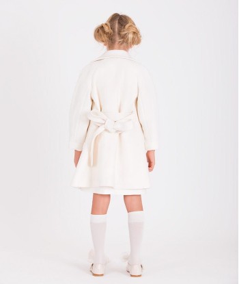 Mama Luma Girls Long Coat in White Voir les baskets