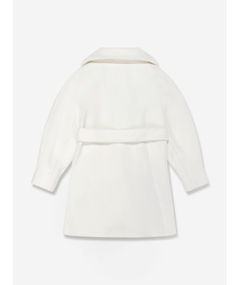 Mama Luma Girls Long Coat in White Voir les baskets