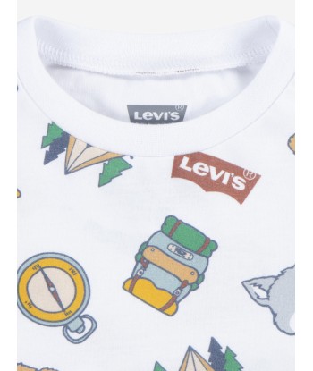 Levi's Baby Boys T-Shirt and Jeans Set in White Paris Déstockage Promo