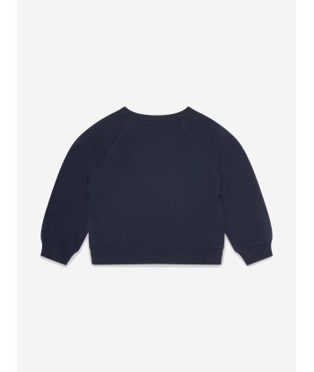 Mama Luma Girls Organza Flower Sweatshirt in Navy à prix réduit toute l'année