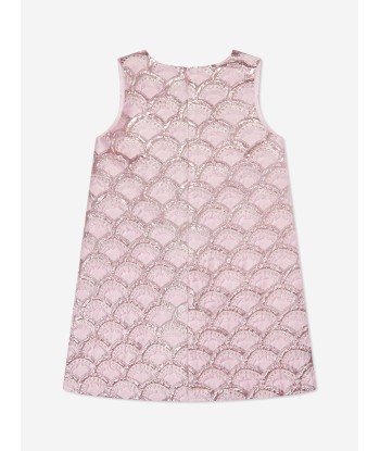 Mama Luma Girls Jacquard Half Moon Dress in Pink pas cheres