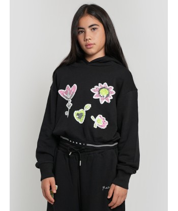 MARNI Girls Applique Hoodie in Black de France