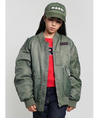 MARNI Kids Bomber Jacket in Green est présent 